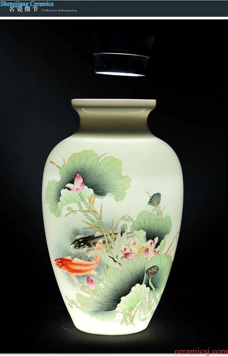 Famous hand-painted ceramic vase furnishing articles jingdezhen porcelain household sitting room adornment flower arranging furnishing articles creative arts and crafts