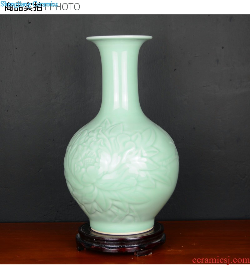 Light of jingdezhen ceramic vase luxury furnishing articles north European style living room dry flower arranging flowers lucky bamboo flowers home decoration