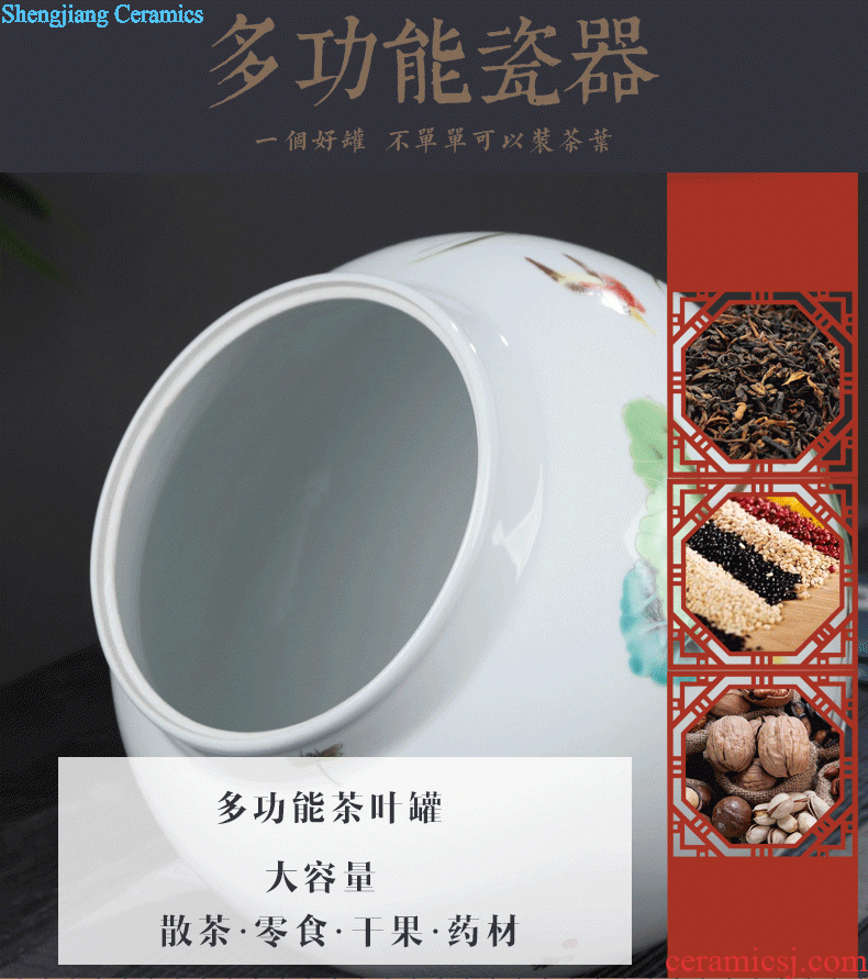 Jingdezhen ceramic tea pot seal pot of blue and white porcelain Small cans ceramic pu-erh tea store and POTS