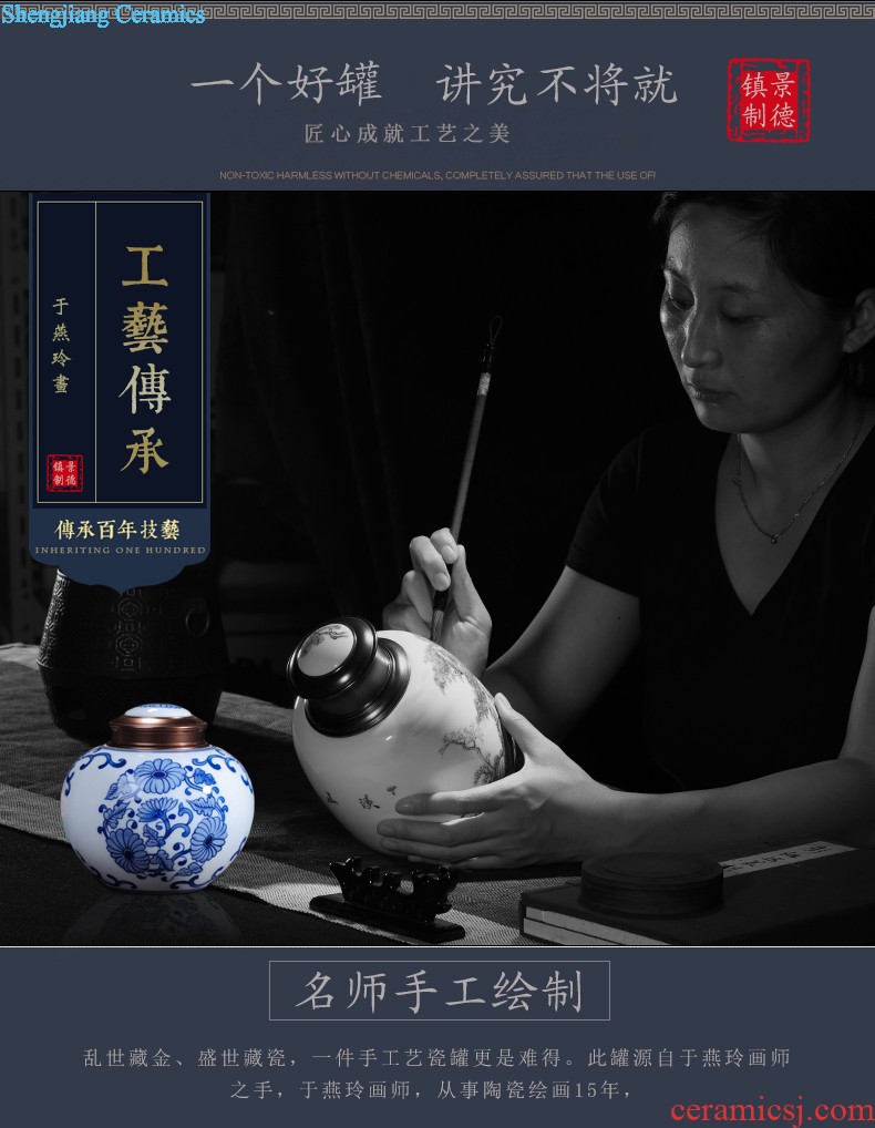 Hand-painted restoring ancient ways of jingdezhen blue and white porcelain vase gourd furnishing articles rich ancient frame antique Chinese style household ceramics handicraft