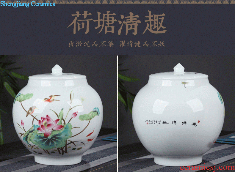 Jingdezhen ceramic tea pot seal pot of blue and white porcelain Small cans ceramic pu-erh tea store and POTS