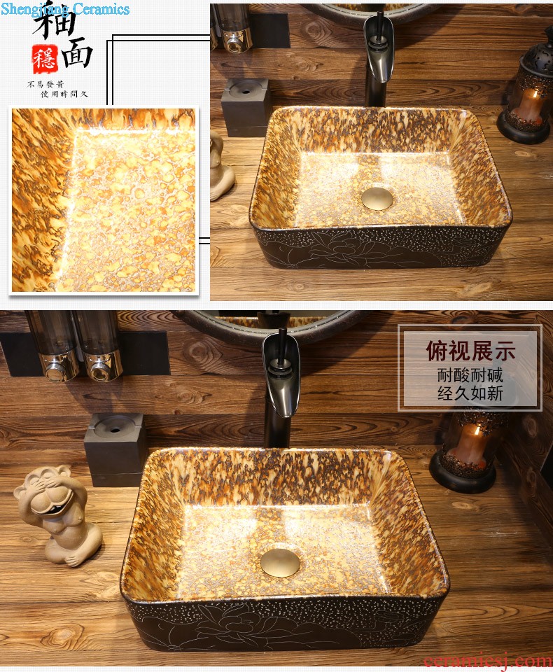 Jia depot on the blue and white basin of jingdezhen ceramic lavatory basin of Chinese style basin small art square the sink