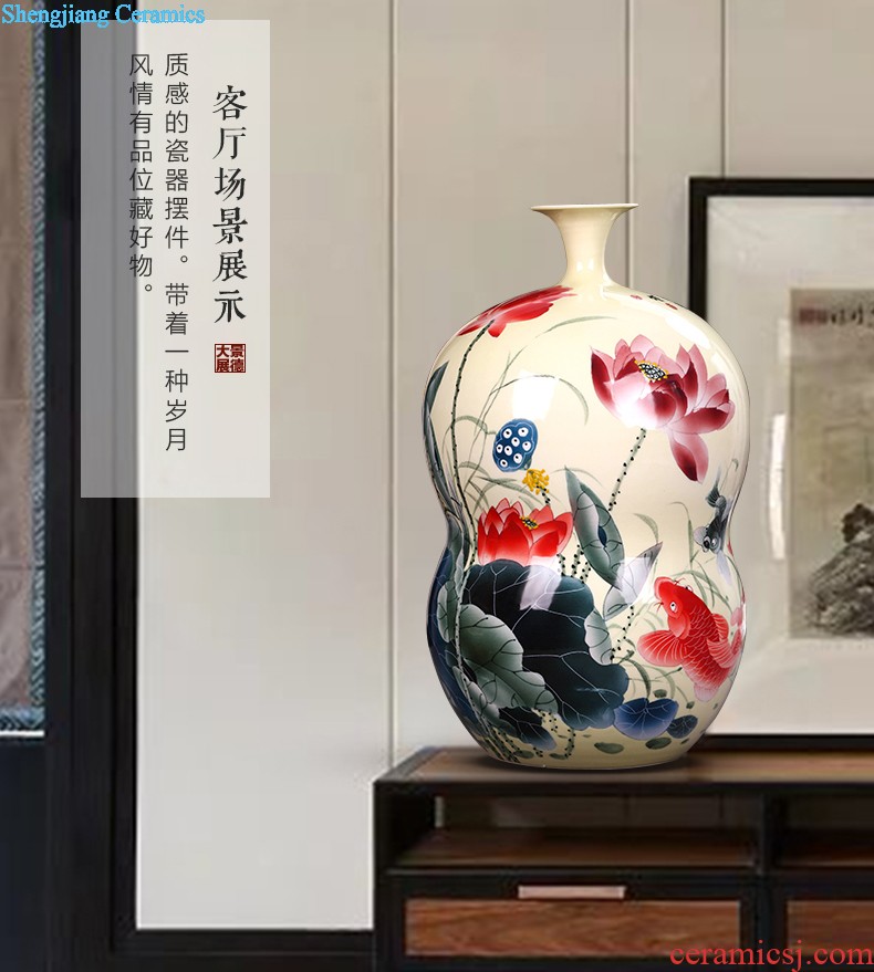 Ceramic vase furnishing articles Chinese flower arranging dried flowers home famous hand-painted jingdezhen blue and white porcelain vase ceramics