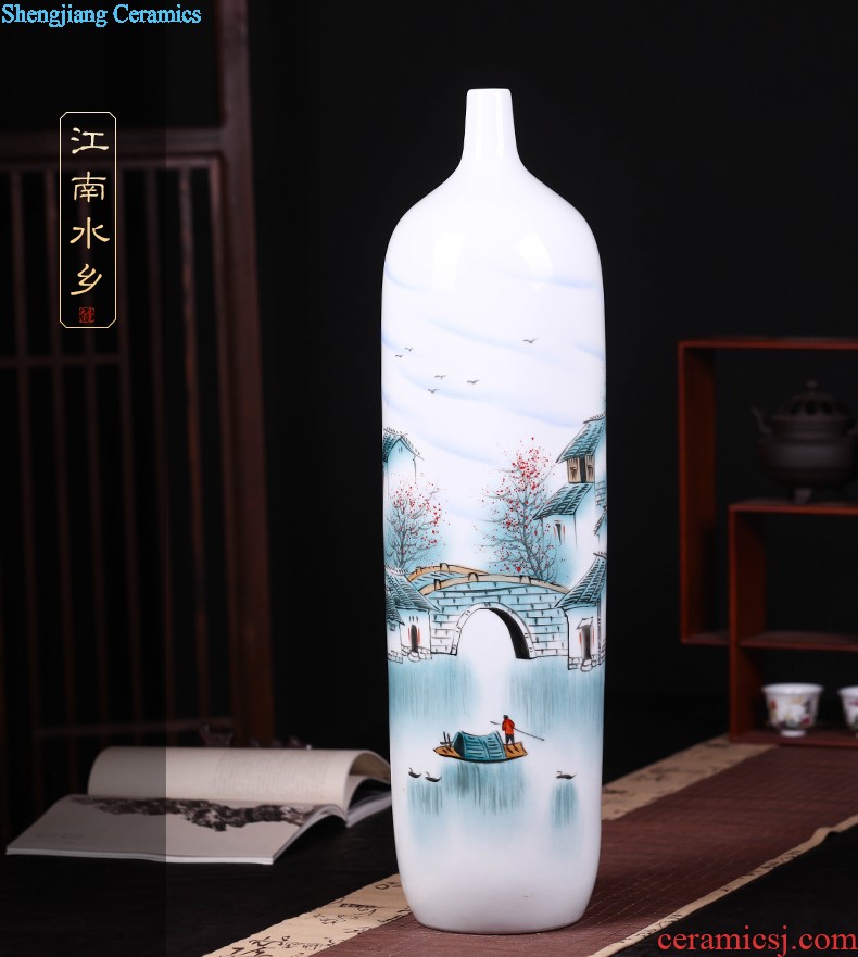 Jingdezhen ceramic vase furnishing articles manual creative porcelain flower arrangement sitting room is contracted and fashionable household adornment furnishing articles