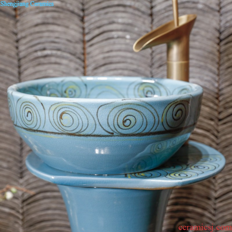 M beautiful ceramic art basin mop mop pool ChiFangYuan one-piece mop pool carved lotus flower diameter of 30 cm