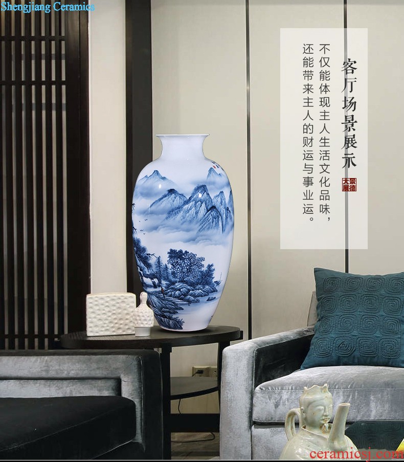 The modern home decoration ceramic floor vase hand-painted handicraft furnishing articles 70 cm wine sitting room decoration of ikea