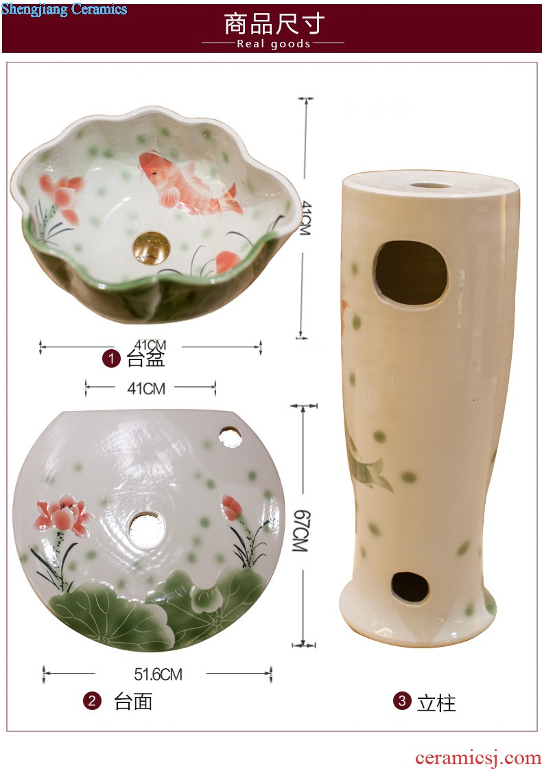 Koh larn, qi ceramic sanitary ware of toilet stage basin sink toilet lavatory basin hand-painted gold orchid flowers