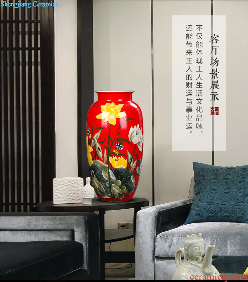 Jingdezhen ceramic vase furnishing articles Hand-painted master vase decoration home sitting room decorate a room TV ark