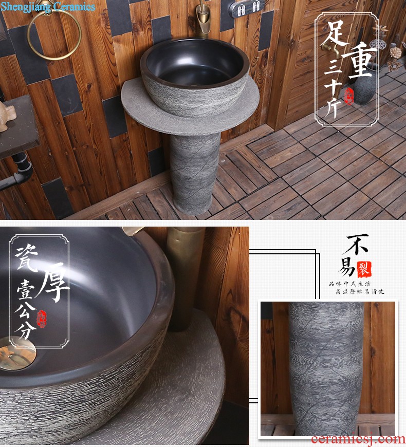 Jia depot Retro basin ceramic lavatory on outdoor column vertical toilet lavabo