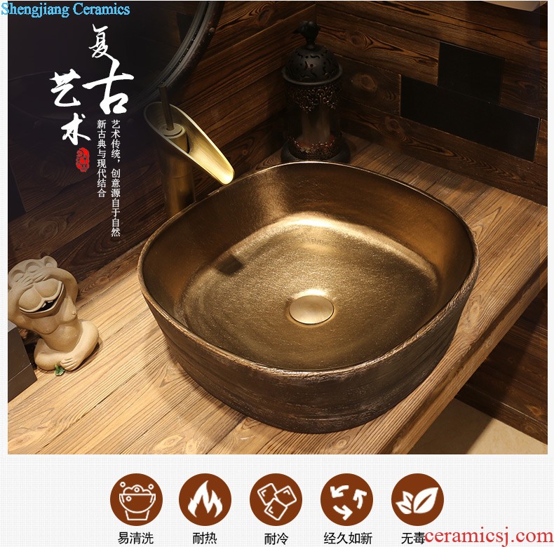 Jia depot ceramic column basin sink console art basin outdoor column type lavatory restoring ancient ways