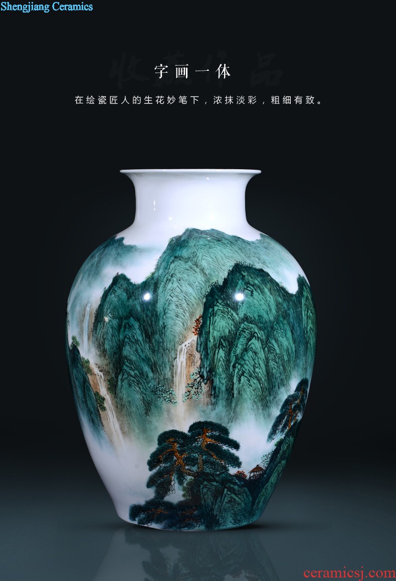 Jingdezhen ceramic thin body is hand-painted vases, furnishing articles MeiKaiWuFu home wine sitting room adornment ornament