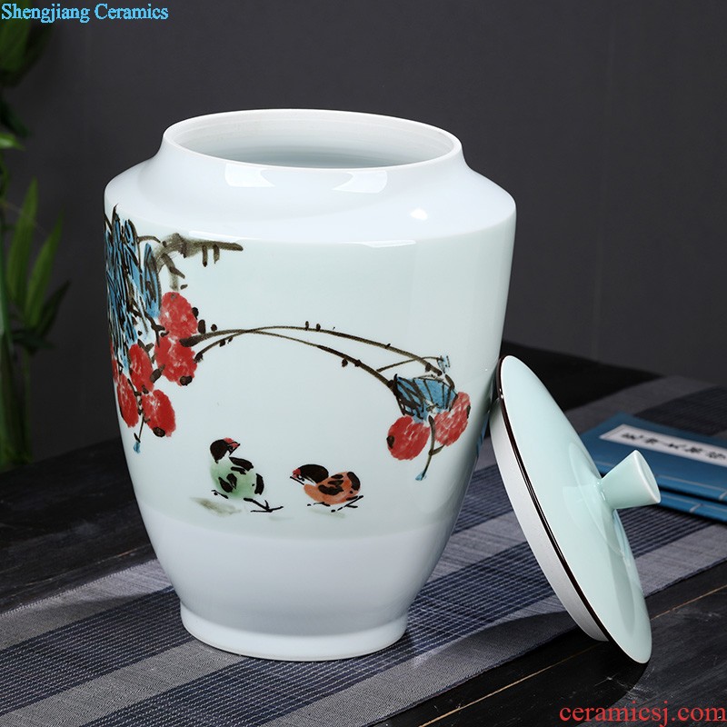 Blue and white porcelain vase, jingdezhen ceramic furnishing articles lucky bamboo handicraft classical flower arrangement porcelain household act the role ofing is tasted the living room