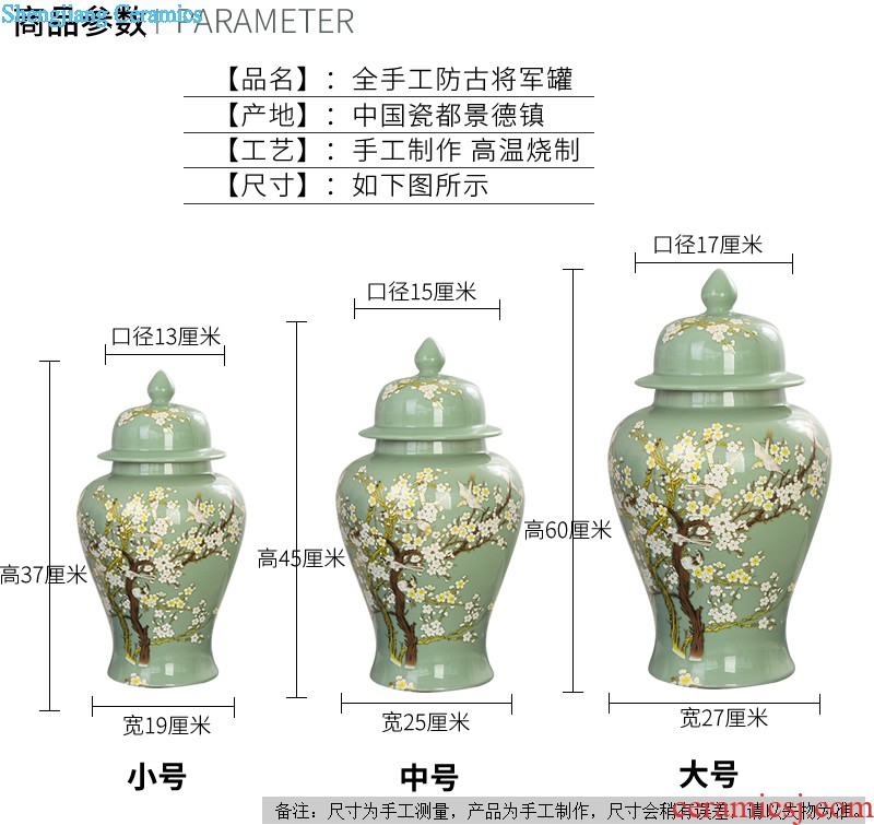 Jingdezhen ceramics hand-painted modern new Chinese vase flower arrangement sitting room home furnishing articles on your table