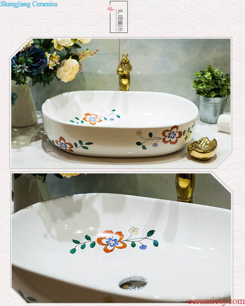 Ceramic basin stage basin sinks art circle European toilet lavabo hand-painted The little lover