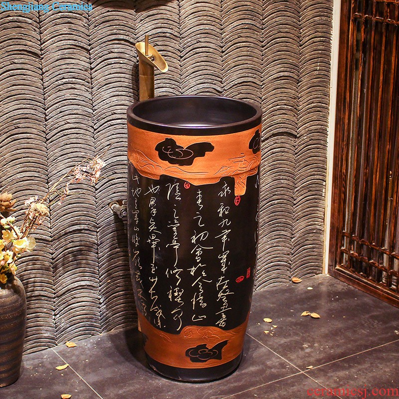 Lavabo ceramic column toilet bowl washing pool balcony sink lavatory toilet pillar landing