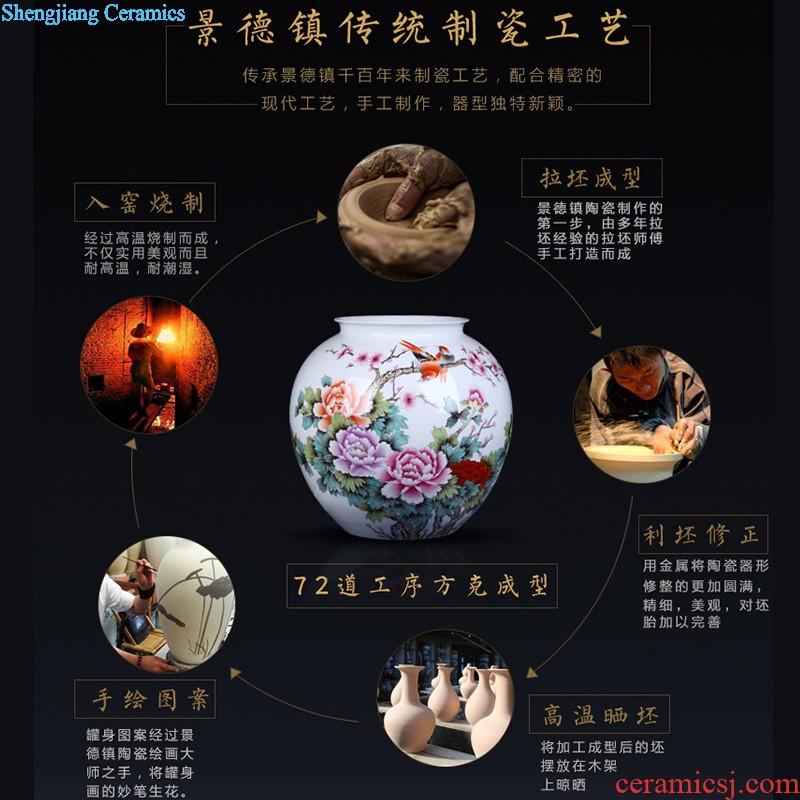 Jingdezhen ceramics archaize floor pastel big vase decoration home sitting room mesa restoring ancient ways furnishing articles of handicraft