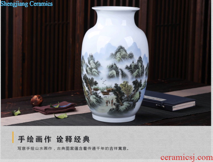 Jingdezhen ceramics famous masterpieces hand-painted scenery of blue and white porcelain vases, the sitting room of Chinese style household archaize furnishing articles