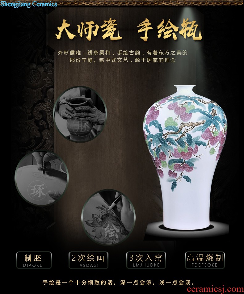 Hand painted pottery and porcelain vase decoration decoration mesa place jingdezhen famous handicraft sitting room place of blue and white porcelain