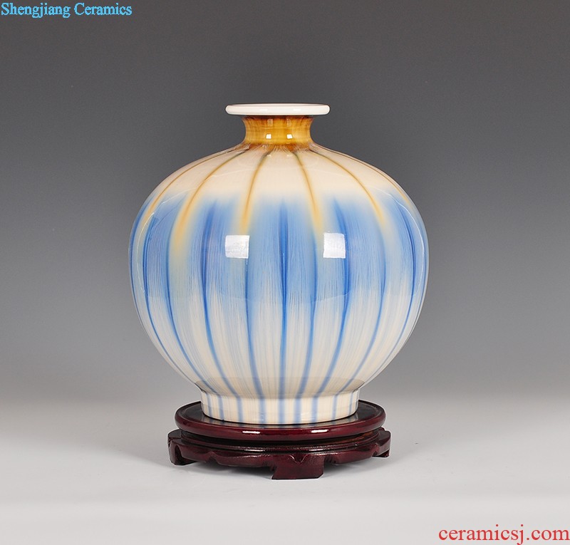 Blue and white porcelain of jingdezhen ceramics furnishing articles small mouth floor porcelain vases large household of Chinese style bookcase sitting room adornment