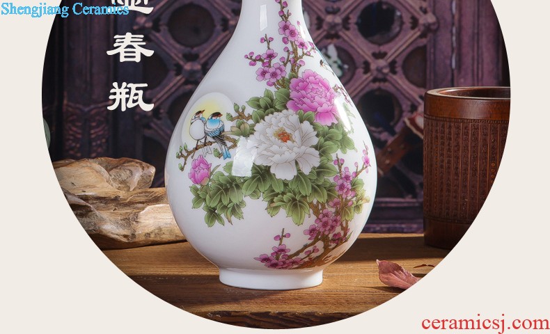 Jingdezhen European ceramic vase furnishing articles home sitting room TV ark dried flowers flower arrangement soft adornment porch decoration