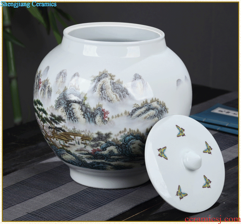 To make Jingdezhen ceramic fish cylinder furnishing articles Household act the role ofing is tasted the study desktop decoration small writing brush washer narcissus basin