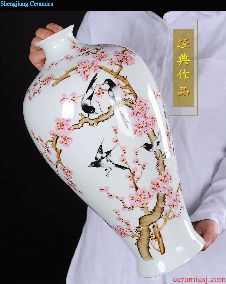 Puer tea pot of creative home furnishing articles jingdezhen hand-painted ceramics from large number caddy storage tank tea urn