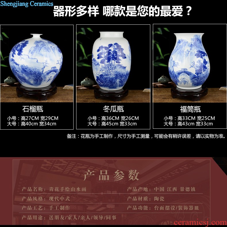 Jingdezhen ceramic general pot of modern American golden vase flower arrangement sitting room luxury household soft adornment is placed