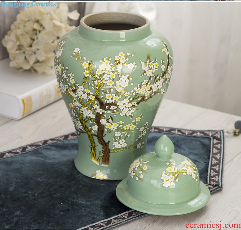 Jingdezhen ceramics hand-painted modern new Chinese vase flower arrangement sitting room home furnishing articles on your table