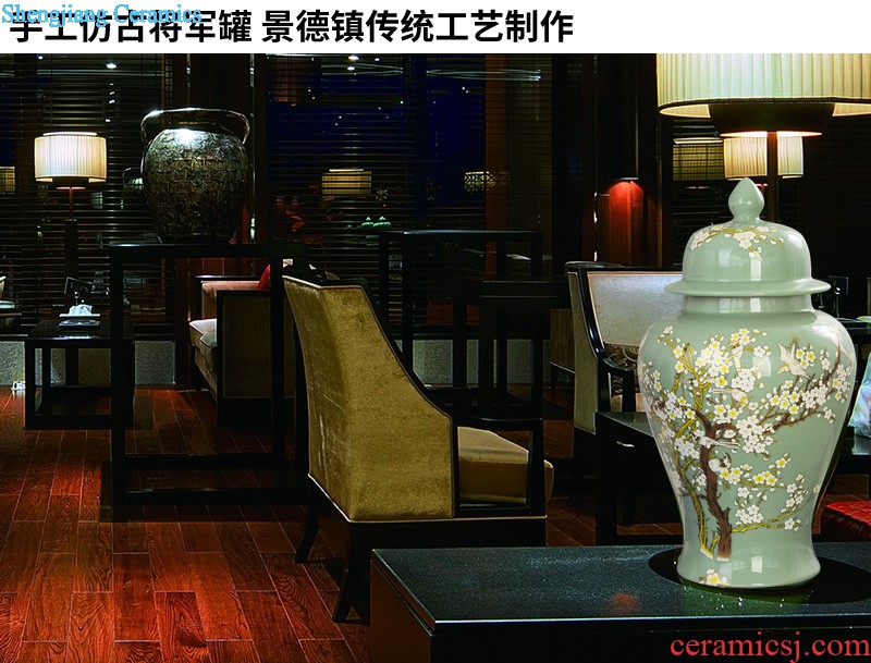 Jingdezhen ceramics hand-painted modern new Chinese vase flower arrangement sitting room home furnishing articles on your table