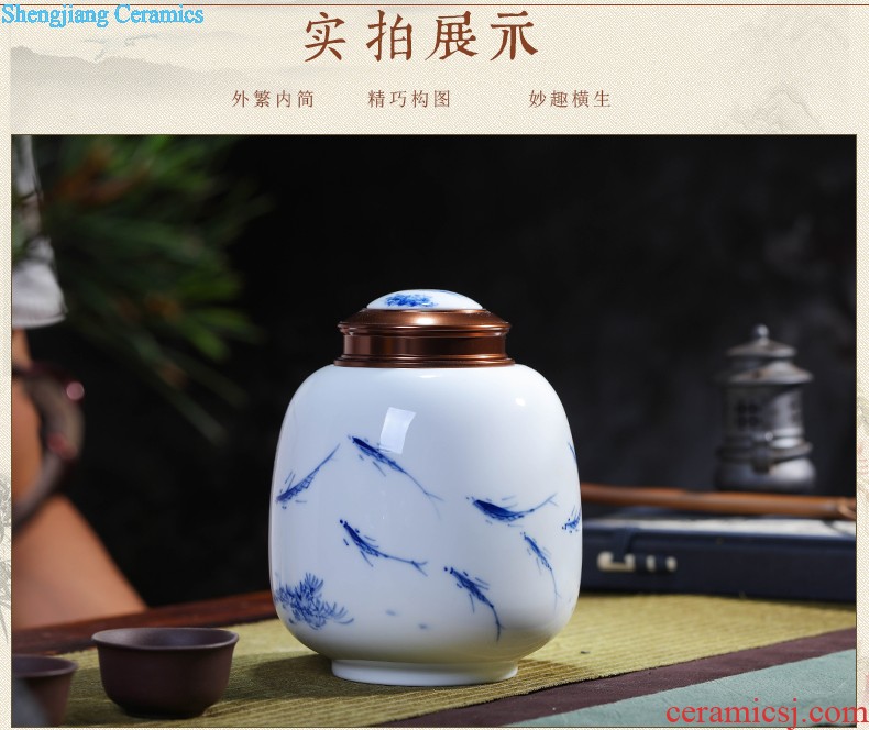 Famous master of hand-painted success vase of blue and white porcelain of jingdezhen ceramics furnishing articles rich ancient frame wine accessories