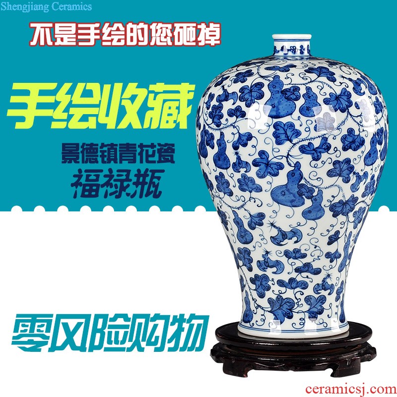 Jingdezhen ceramics furnishing articles furnishing articles Chinese blue and white porcelain vase decoration style of the ancients household flower arrangement sitting room adornment