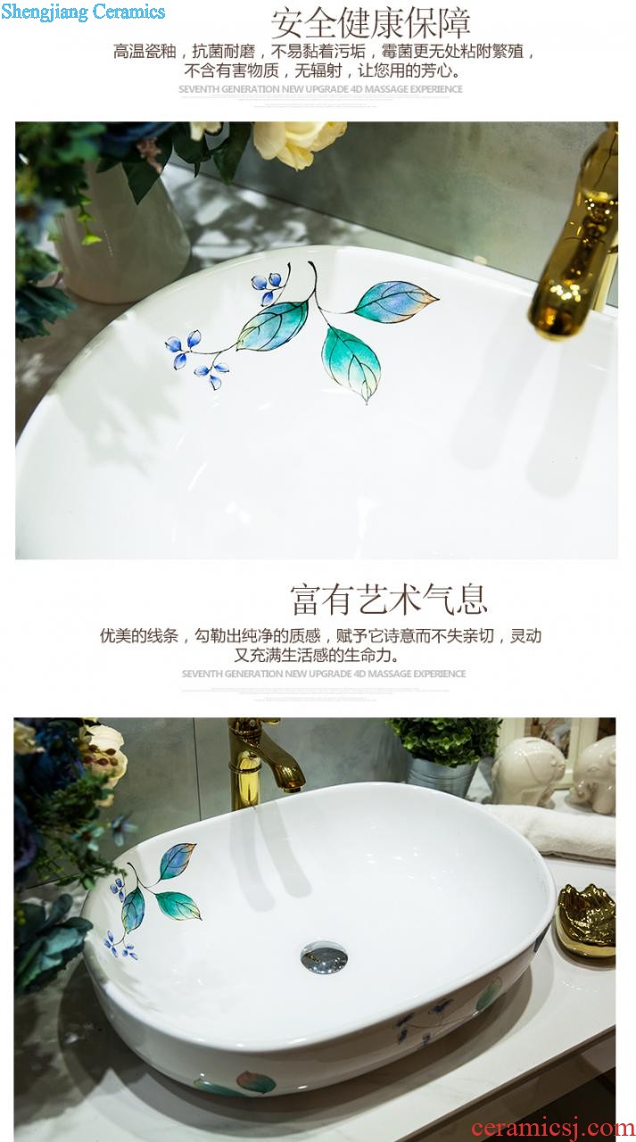 Post, qi jingdezhen hand-painted pillar basin ceramic art basin sink basin that wash a face Lotus pond fun