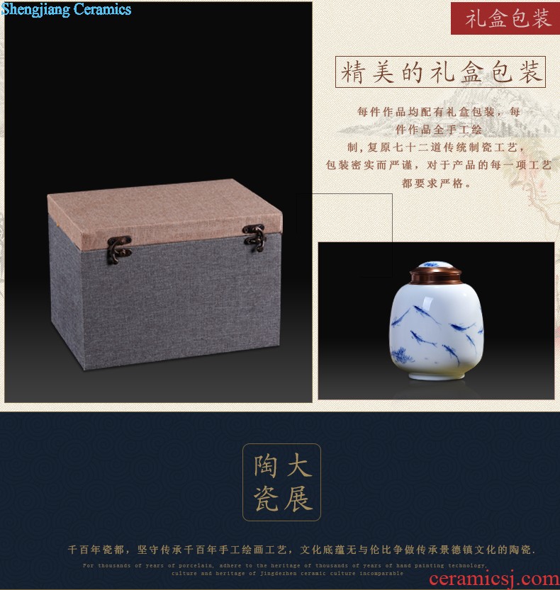 Famous master of hand-painted success vase of blue and white porcelain of jingdezhen ceramics furnishing articles rich ancient frame wine accessories