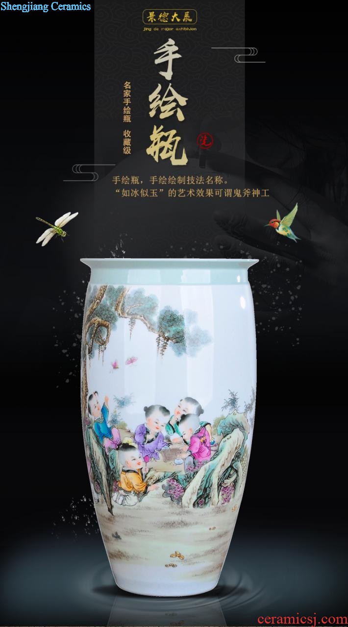 New Chinese style household adornment hand-painted ceramic vases, antique porcelain enamel porcelain furnishing articles example room living room decoration