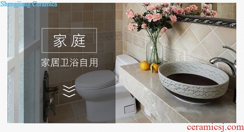 Jia depot pillar type lavatory ceramic bathroom floor pillar basin integrated outdoor balcony sink