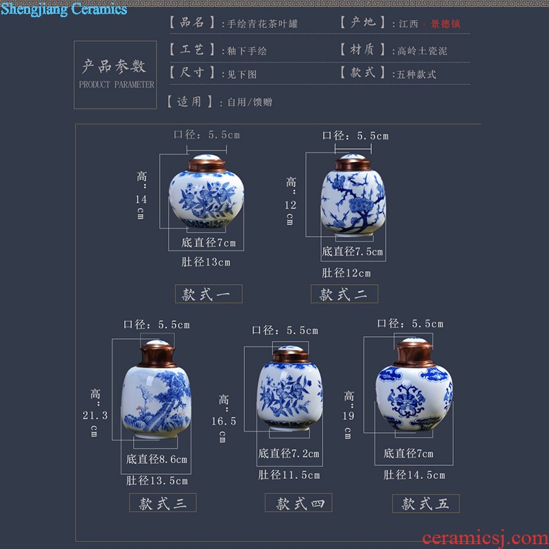 Jingdezhen ceramics vase furnishing articles Scenery famous hand-painted bottles Ceramic bottle of new Chinese style living room decoration furnishing articles