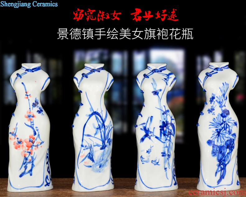 Jingdezhen ceramic vase furnishing articles archaize kiln crack glaze gossip bottles of sitting room adornment style furnishing articles ornaments