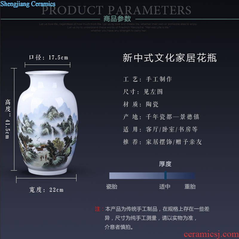 Jingdezhen ceramics famous masterpieces hand-painted scenery of blue and white porcelain vases, the sitting room of Chinese style household archaize furnishing articles