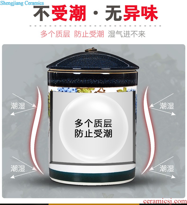 Creative portable caddy half jins of pottery and porcelain tea storage POTS of jingdezhen porcelain pot tea sealed cans of restoring ancient ways