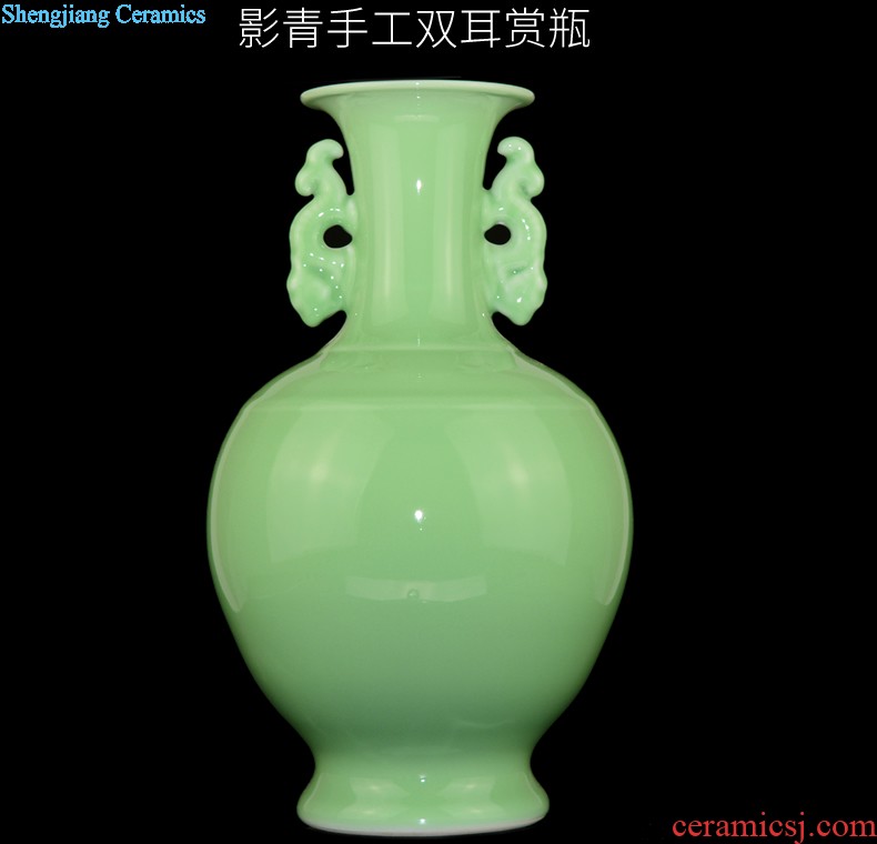 Jingdezhen ceramics hand-painted painting of flowers and pottery vases, sitting room of new Chinese style household decorations with cover pot furnishing articles