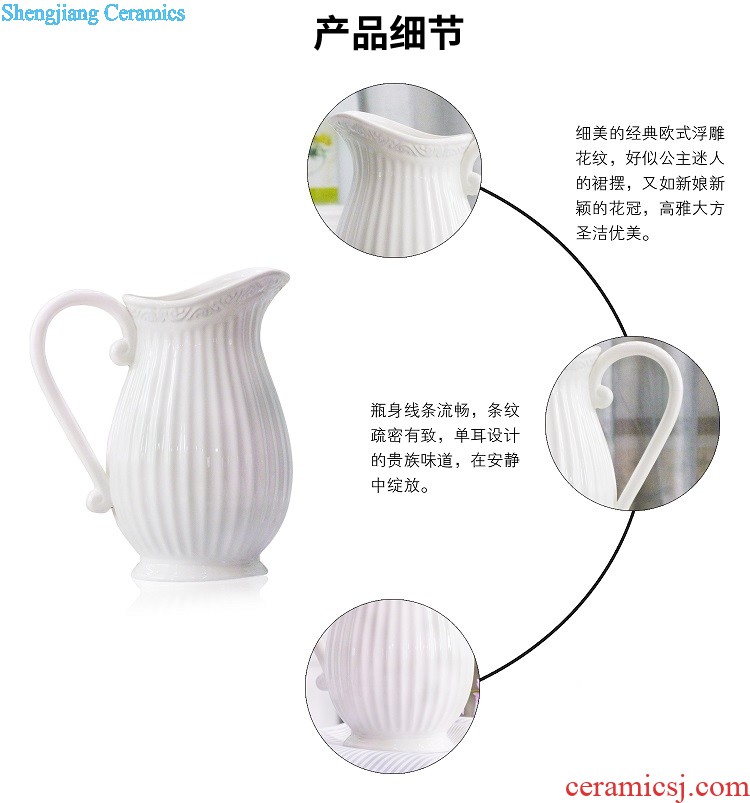 Jingdezhen ceramic contemporary and contracted white vase trumpet The sitting room dry flower flower arranging, table decorations furnishing articles