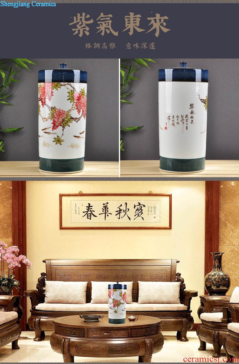 Jingdezhen hand-painted ceramic vase and exquisite porcelain sitting room place decoration contemporary and contracted rural new Chinese style bottle