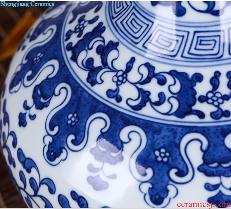 Jingdezhen ceramics furnishing articles hand-painted Chinese blue and white porcelain vase archaize sitting room decorate craft vase