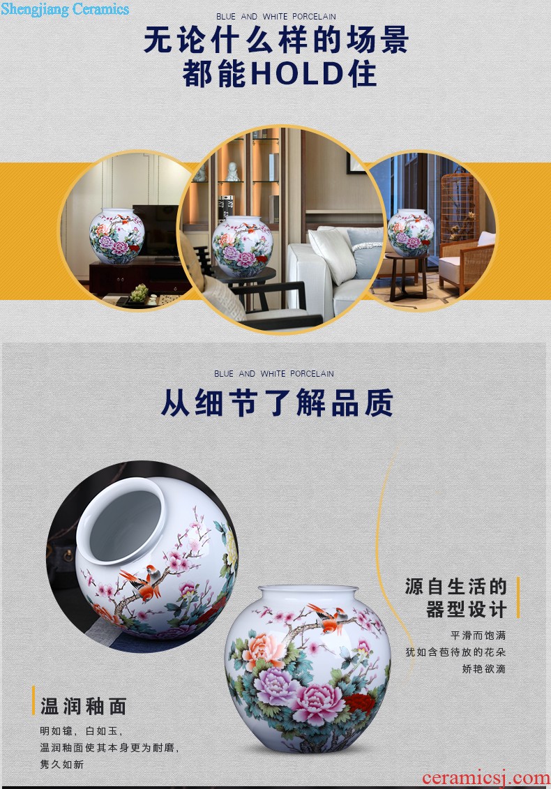 Jingdezhen ceramics archaize floor pastel big vase decoration home sitting room mesa restoring ancient ways furnishing articles of handicraft