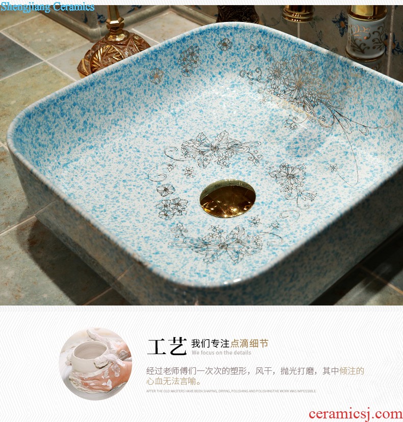 Creative personality vertical column basin bathroom ceramics art basin one small sink the balcony floor