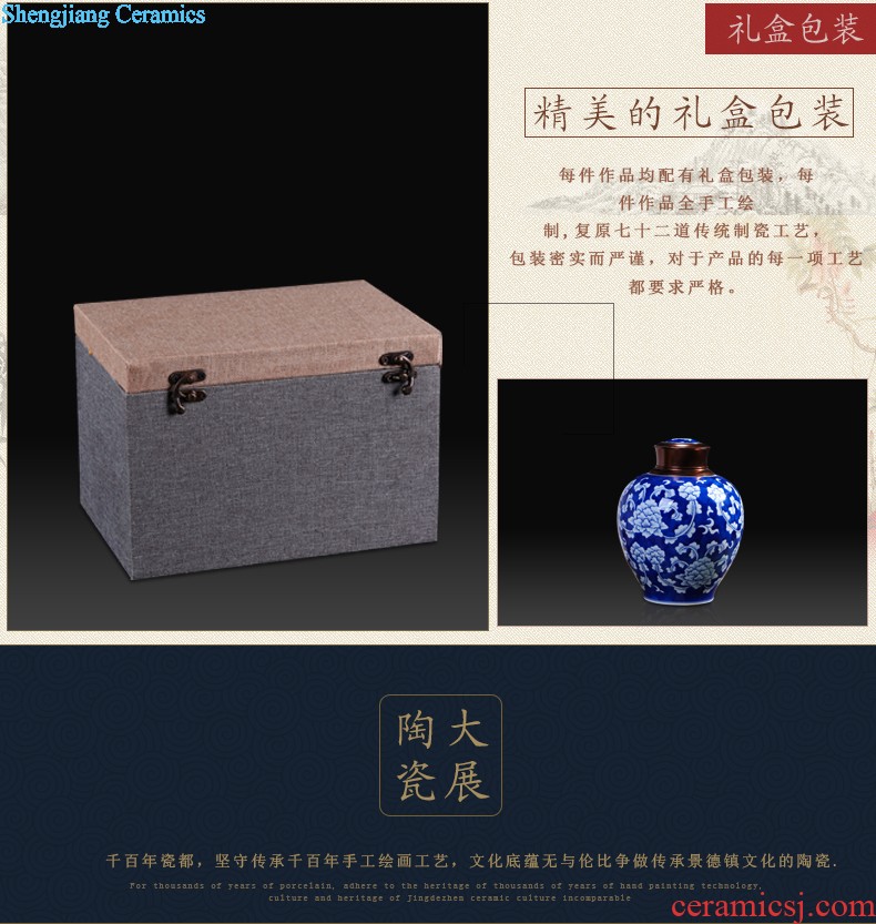 Large cake packing box pu 'er tea to wake the seventh, peulthai the caddy ceramics POTS jingdezhen porcelain seal POTS