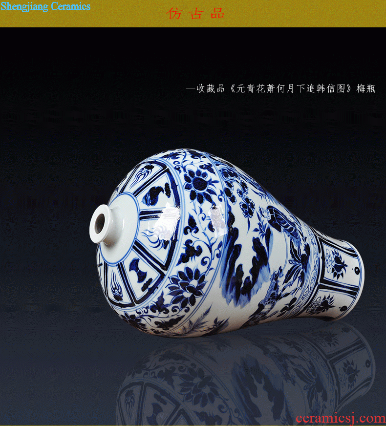 TV ark type of jingdezhen ceramics hand-painted peony vases sitting room adornment household handicraft furnishing articles restoring ancient ways