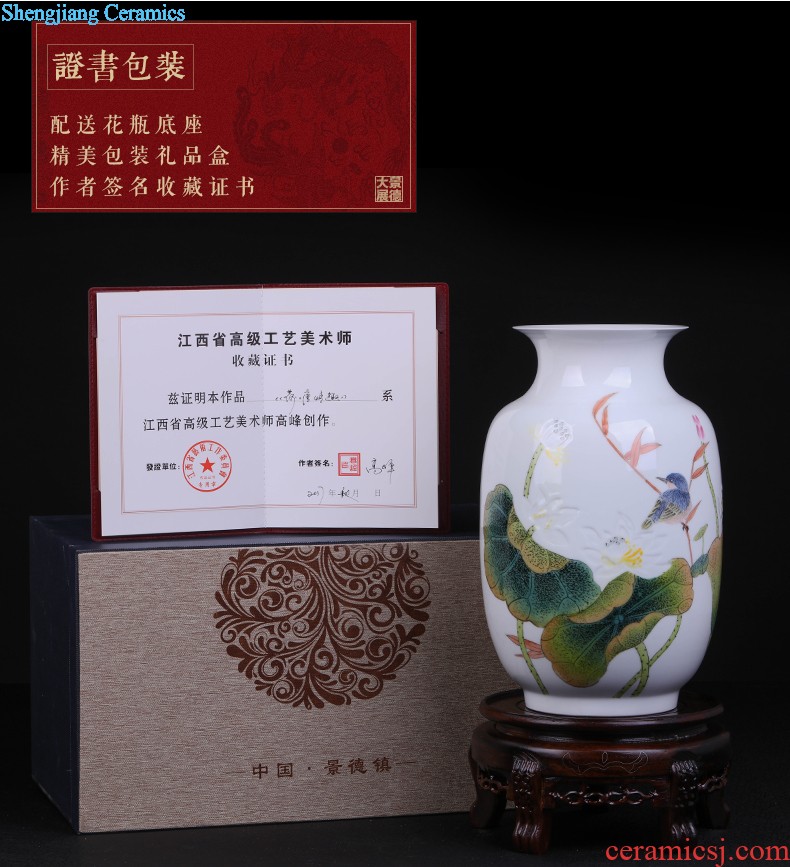 Jingdezhen famous masterpieces hand-painted ceramic vase sitting room place table, TV ark home decoration decoration