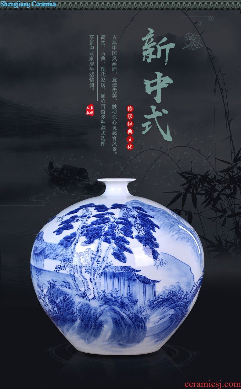 Jingdezhen blue and white porcelain features handmade ceramic vase Mei bottles of antique vase sitting room place home decoration