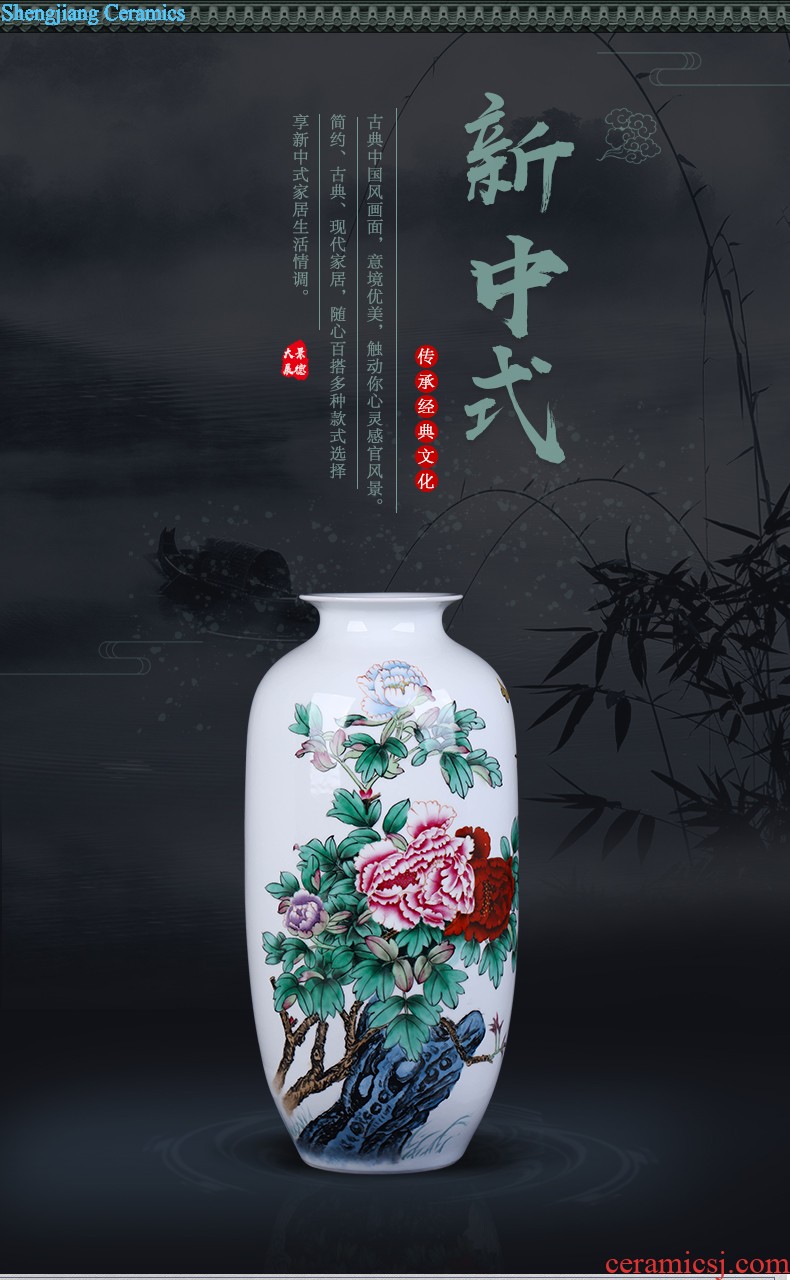 Furnishing articles antique vase of jingdezhen ceramics handicraft furnishing articles furnishing articles office decoration of Chinese style rich ancient frame